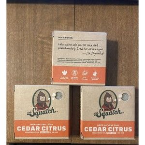 DISCONTINUED Dr Squatch Cedar Citrus Cedarwood Oil Soap 5oz Bar Zero grit 3 Pack